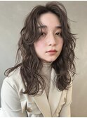 【PARK】カーリーウェーブ×ブラウングレージュ