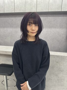 SSAW パープルカラー×ハッシュカット