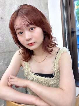 ガーデンヨコハマ(GARDEN YOKOHAMA) ワインレッド ゆるふわミディアム 小顔 ミディアムレイヤー