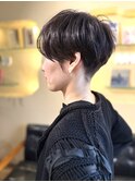 【morio池袋】20代30代ダークアッシュ刈り上げハンサムショート