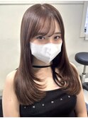 顔まわりレイヤーまとまりレイヤーナチュラルブラウン