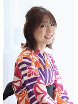 シロフ シブヤ(shirof shibuya)&nbsp;【10代20代30代】浴衣ヘアアレンジ／ボブ×ハーフアップアレンジ