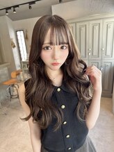 カシュカシュ アネックス(cache cache annex)&nbsp;アイドルぱっつん前髪顔周りヘーゼルベージュカラー髪質改善