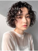 原宿レイヤーボブパーマスパイラルパーマくせ毛風パーマウェーブ