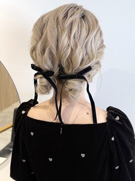 ラミエバイメルト 下北沢(lamie by melt) 花田結婚式ヘアセットお呼ばれヘアアレンジツインシニヨン下北沢