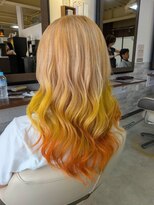ヘアーララプラス(HAIR lala+) 【HAIR lala+】 #ロング#ダブルカラー#オレンジ#イエロー