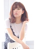 透け感ベージュ【外ハネ 】×【ハンサムロブ】