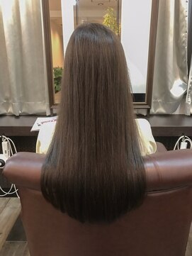 アリュールヘアー ヴィヴィ(ALLURE hair vivi) ミントグレージュ×艶髪ストレートかきあげロング