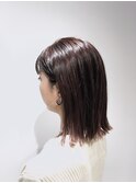 【ADDICT】切りっぱなしロブ_フェザーラベンダーピンクワンレン