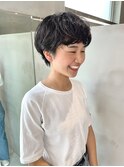 ショート×ナチュラルアッシュブラック