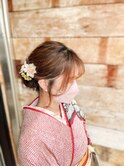 ペールベージュセクションカラーグラデーションカラー外ハネボブ