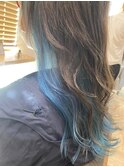 インナーカラー☆アクアブルー