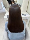 イメチェンハッシュカットフルバング似合わせレッドブラウン