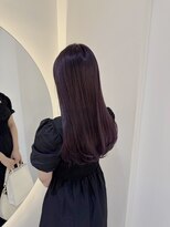 ディープラベンダー_オリーブベージュレイヤーカット