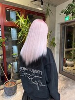 ヲタク(wotaku.)&nbsp;ホワイトピンクハイトーンデザインカラー裾カラーケアブリーチ