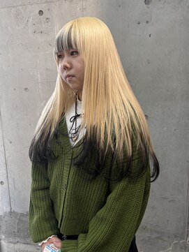 ラニヘアサロン(lani hair salon) ブロンド×裾ブラック/裾カラー/ハイトーン/ケアブリーチ