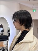 伸ばしかけショート × ポイントパーマ