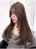 【韓国ヘア】顔まわりレイヤーカットくびれミディアム心斎橋