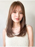 ★黒髪クラゲヘアーオリーブグレー小顔ココアベージュ