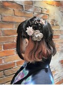 浴衣似合うボブヘアアレンジ