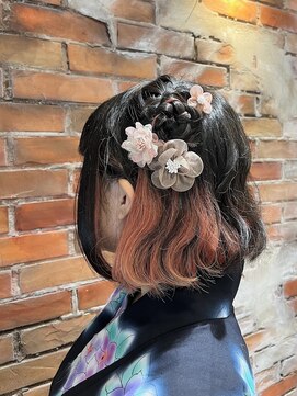 ヘアメイク エンデュー(hair make EnDeux) 浴衣似合うボブヘアアレンジ