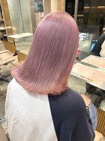 サンク 原宿 表参道(cinq)&nbsp;ミルクティーピンクアッシュピンクグレージュミディアムウルフ