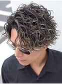 221. ツイストパーマ/メンズ/黒髪/束感/無造作/前髪