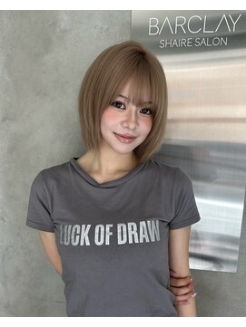 ウィリートーキョー 渋谷(WELLY TOKYO) 【米澤りあちゃん♪】ミルクティグレージュ×レイヤーボブ