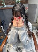 ツイン編みおろし