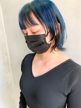 テトヘアー(teto hair) ヴェールカラー、ブルーカラー、インナーカラー、ウルフカット