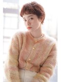 立体感クセ毛Wカラーカシスブラウンニュアンスパーマ