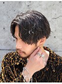 ツイストスパイラルパーマツーブロック前下りセンターパート