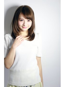 アディクト 東陽町西口(addict) うる艶ナチュラルストレート＿グレージュ＿セミロング［東陽町］