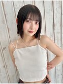 アッシュブラック　ネイビーグレー　ボブカット　ストレート