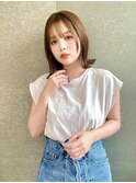 インナーカラーボブ 顔まわり サイドバング ブリーチ