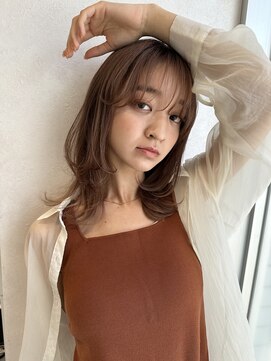 アース 長久手店(HAIR & MAKE EARTH) ミディアムウルフ × beige