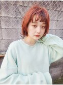 フェイスレイヤーくびれボブ/アプリコットハイトーンカラー
