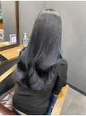 #ブルーブラック#ロングヘア#グラデーション#ヘアカラー