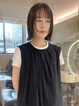 マイル 渋谷(mile) ぷつっとボブ/アッシュブラウン/顔まわりレイヤー