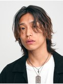天神大名フェザーパーマシャドウパーマ緩めセンターパートウルフ