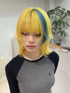 ミーム 原宿 表参道(meme) ◎ブロンドハイトーンカラーデザインカラーアンブレラカラー金髪