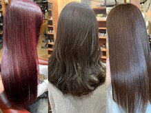 ブリーチ無しダブルケアカラー、透明感、鮮やかさ、低ダメージ