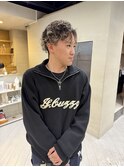 メンズパーマ/メッシュハイライト/デザインカラー/大野