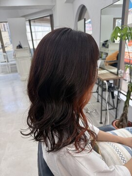クラン 岡本(Chlan) インナーカラー アプリコットオレンジ
