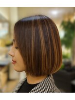 ビーワンヘアー 藤井寺 土師ノ里(B1hair)&nbsp;ハイライトボブ