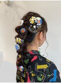 20代30代40代50代大人かわいいポニーテール風編みおろし
