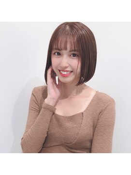 大人可愛い20代30代40代☆パツっとボブでうるつや髪に！ブラウン