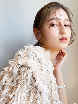 アイティーバイアルバム 松戸店(IT by ALBUM) くすみグレージュ後れ毛アレンジ_テラコッタくすみブルー_8838