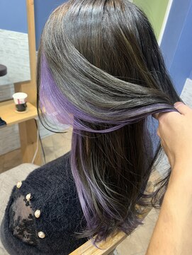 ヘアアンドメイク ルシア 奈良店(hair & make Lucia) インナーカラー　ラベンダー