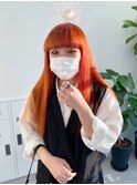 オレンジ×ロング×オーバーバング